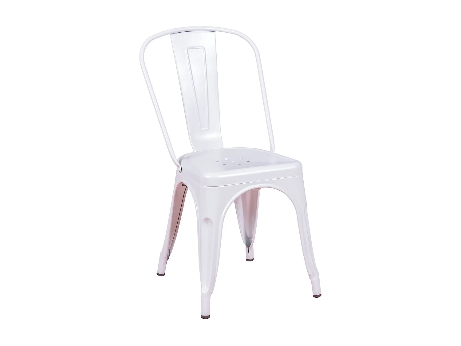 Sedia in metallo acciaio in stile industriale - Bistro - Bianco