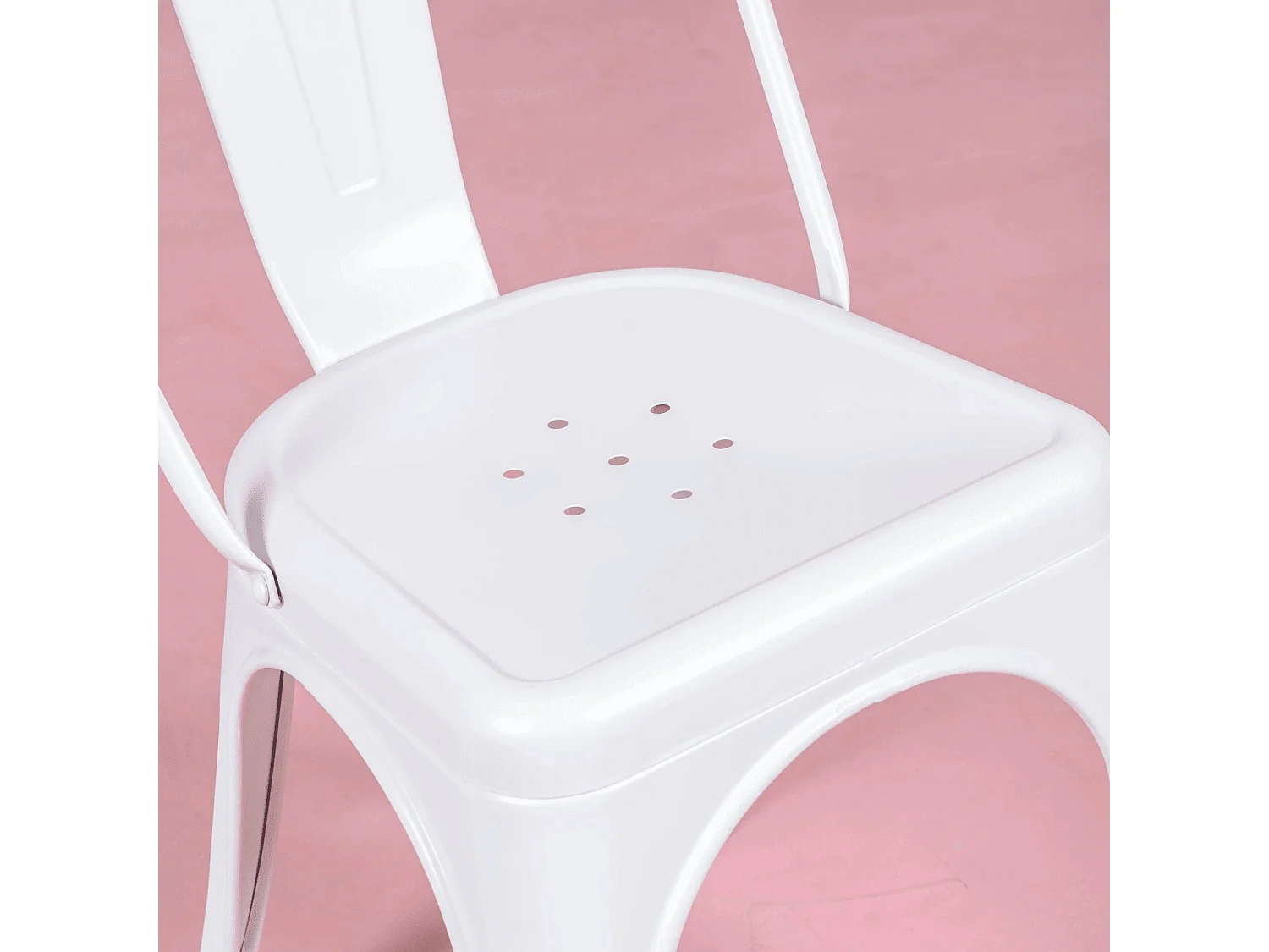 Sedia in metallo acciaio in stile industriale - Bistro - Bianco