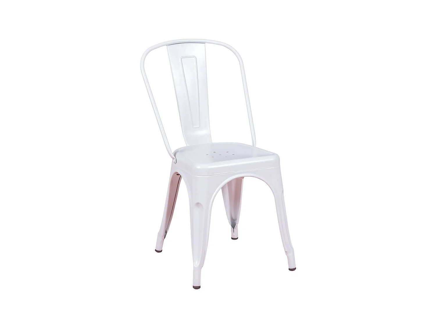 Chaise en métal et acier de style industriel - Bistro - Blanc