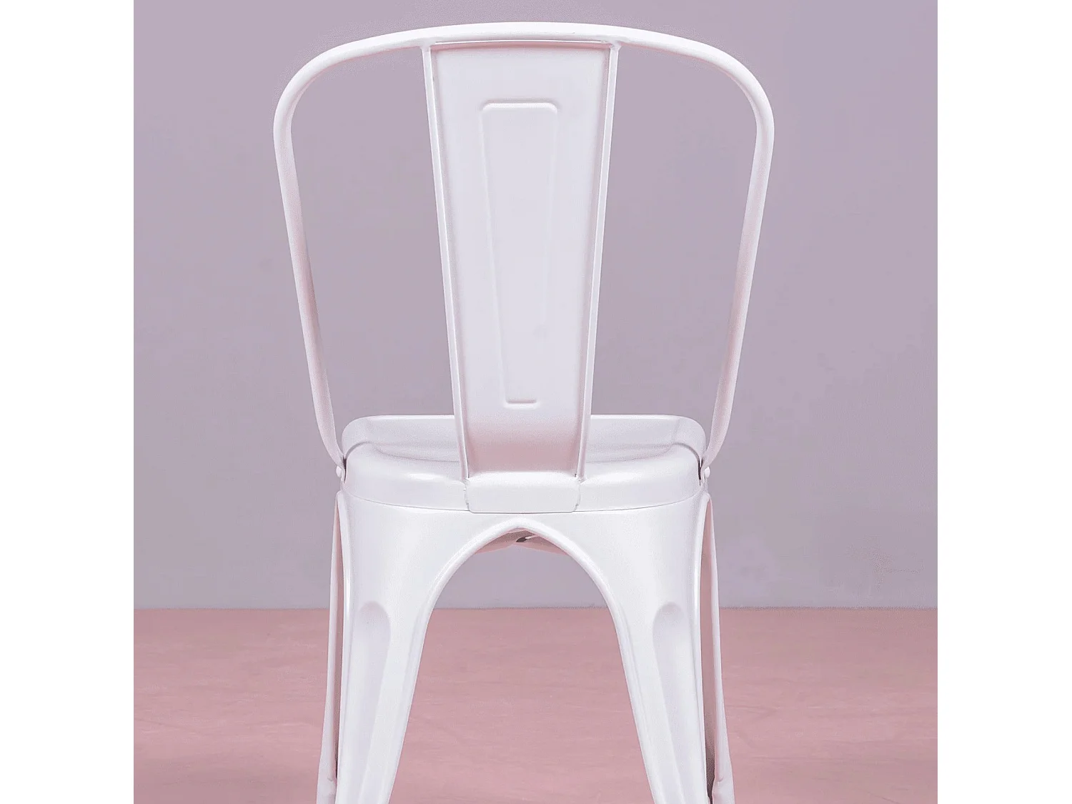 Metalen stalen stoel in industriële stijl - Bistro - Wit