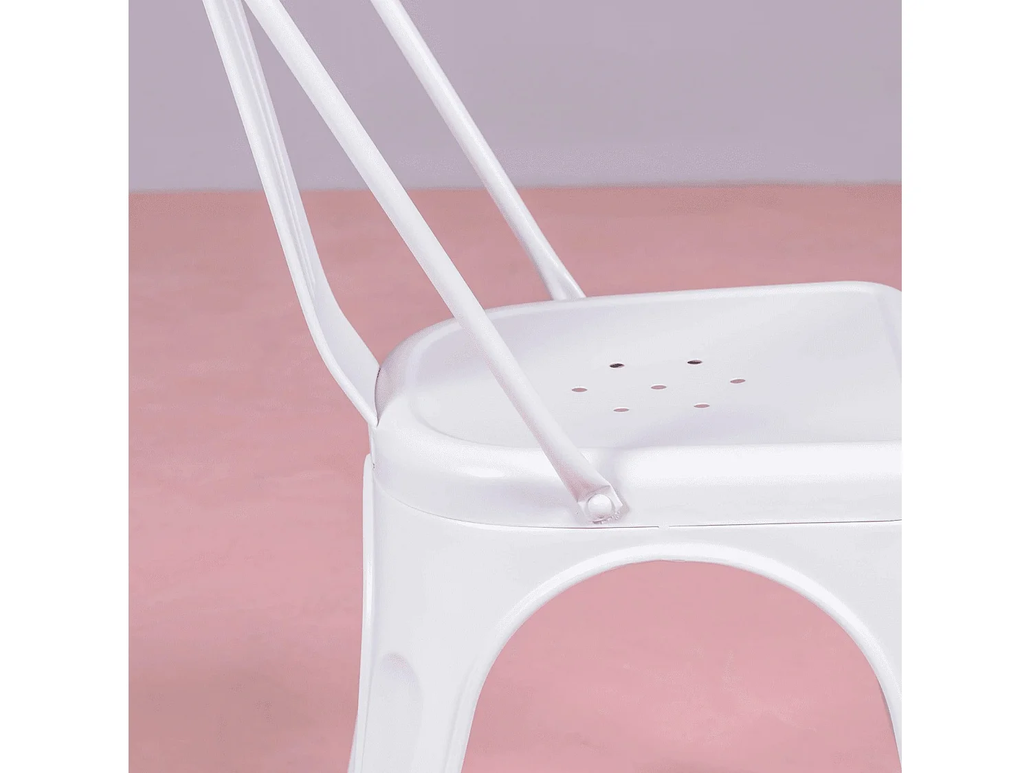 Metalen stalen stoel in industriële stijl - Bistro - Wit