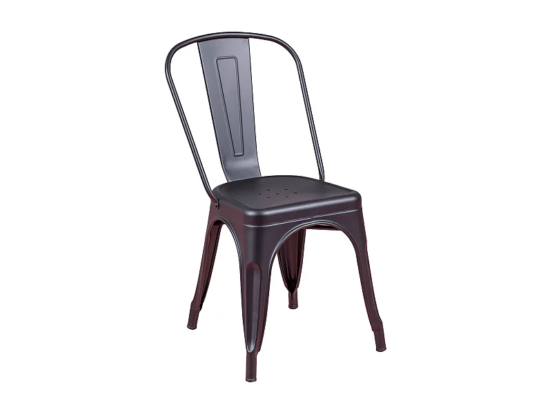 Cadeira metálica em aço estilo industrial - Bistro - Preto