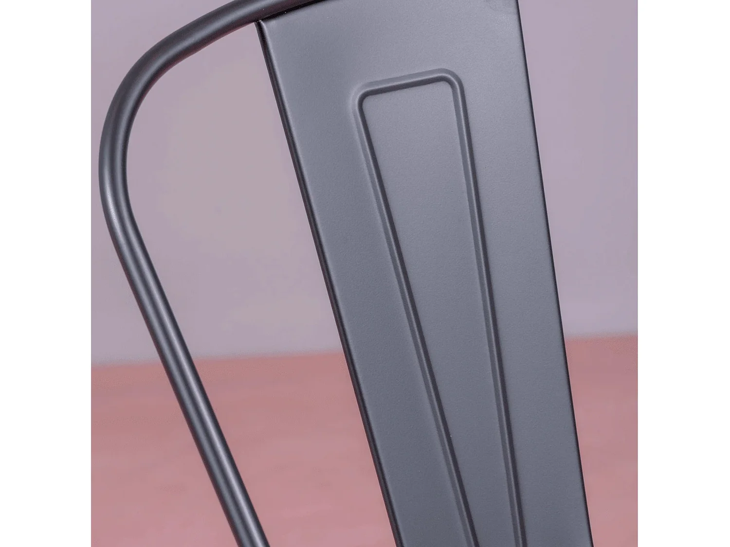 Metallstahlstuhl im Industriestil - Bistro - Schwarz