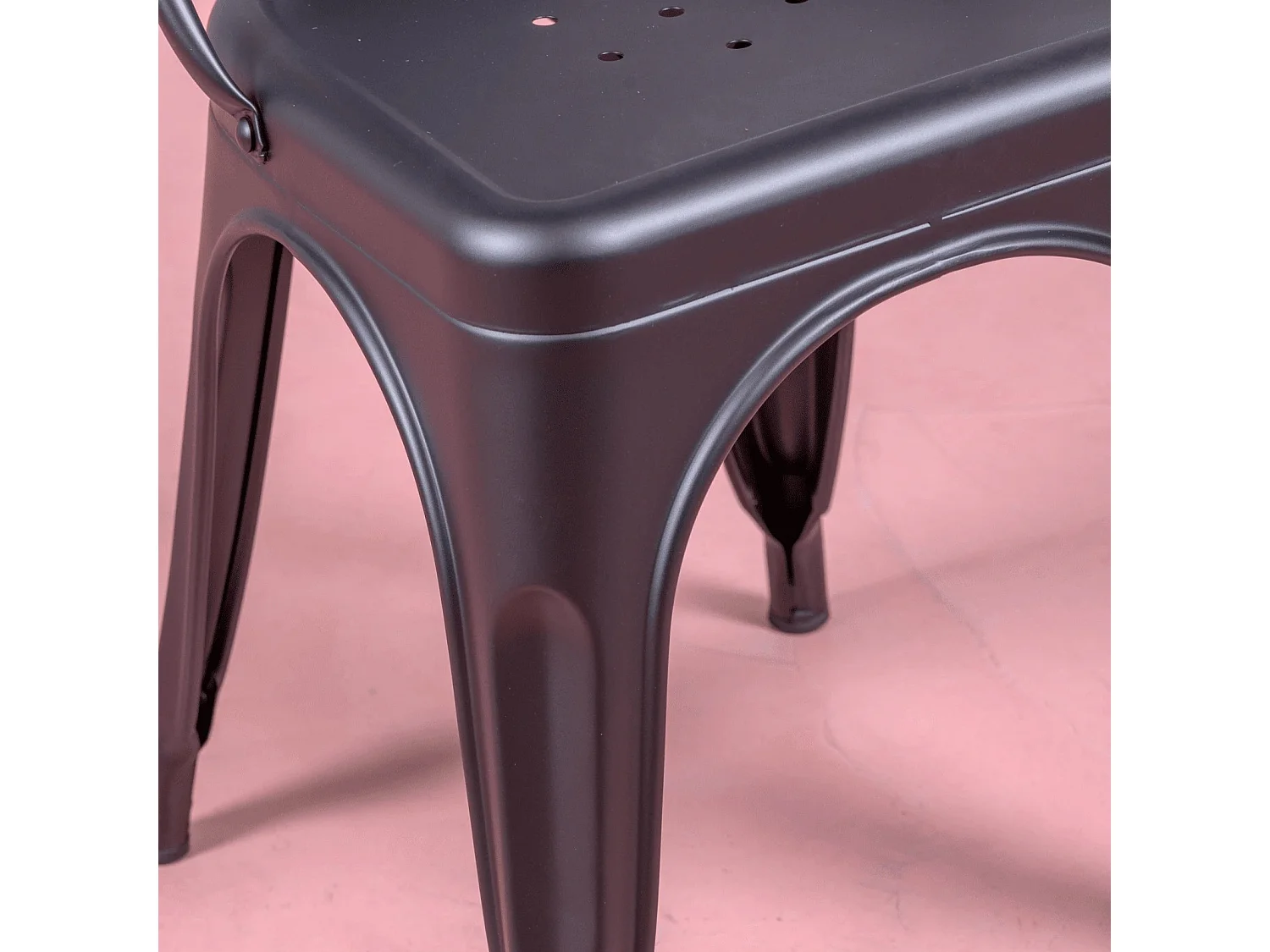 Metallstahlstuhl im Industriestil - Bistro - Schwarz