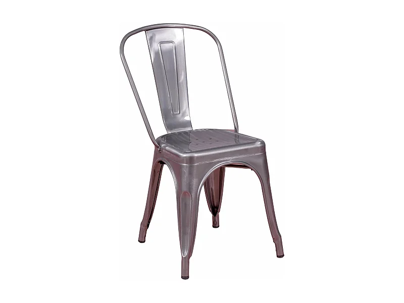 Chaise industrielle en acier métallisé - Bistro - Métal