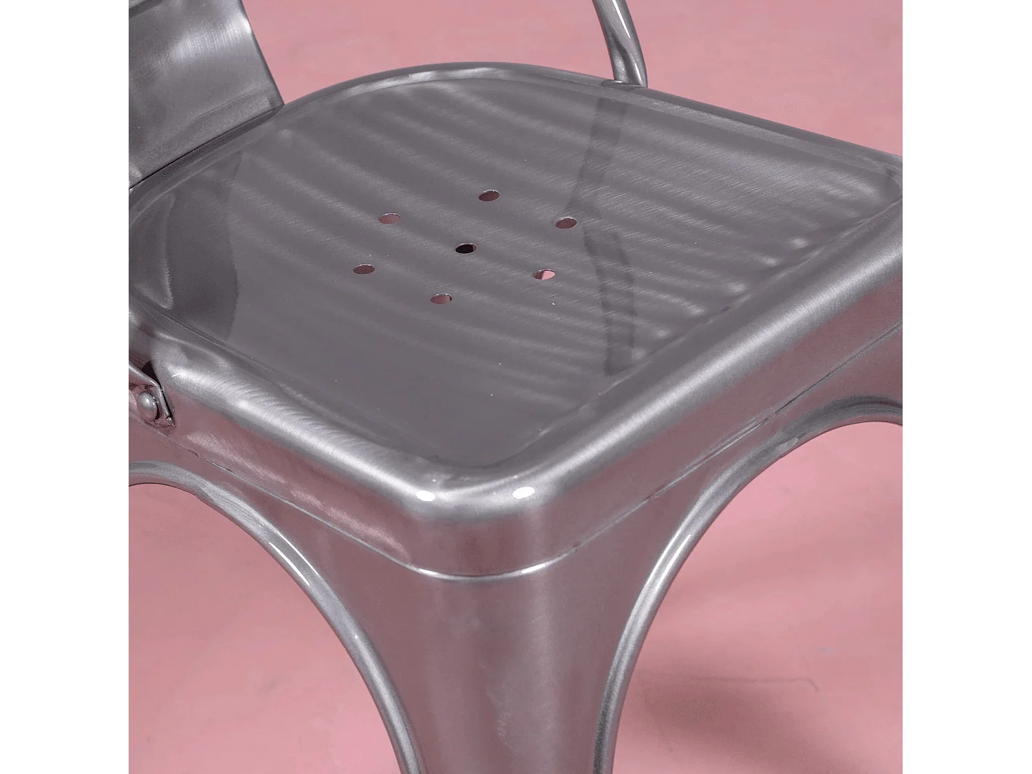 Chaise industrielle en acier métallisé - Bistro - Métal