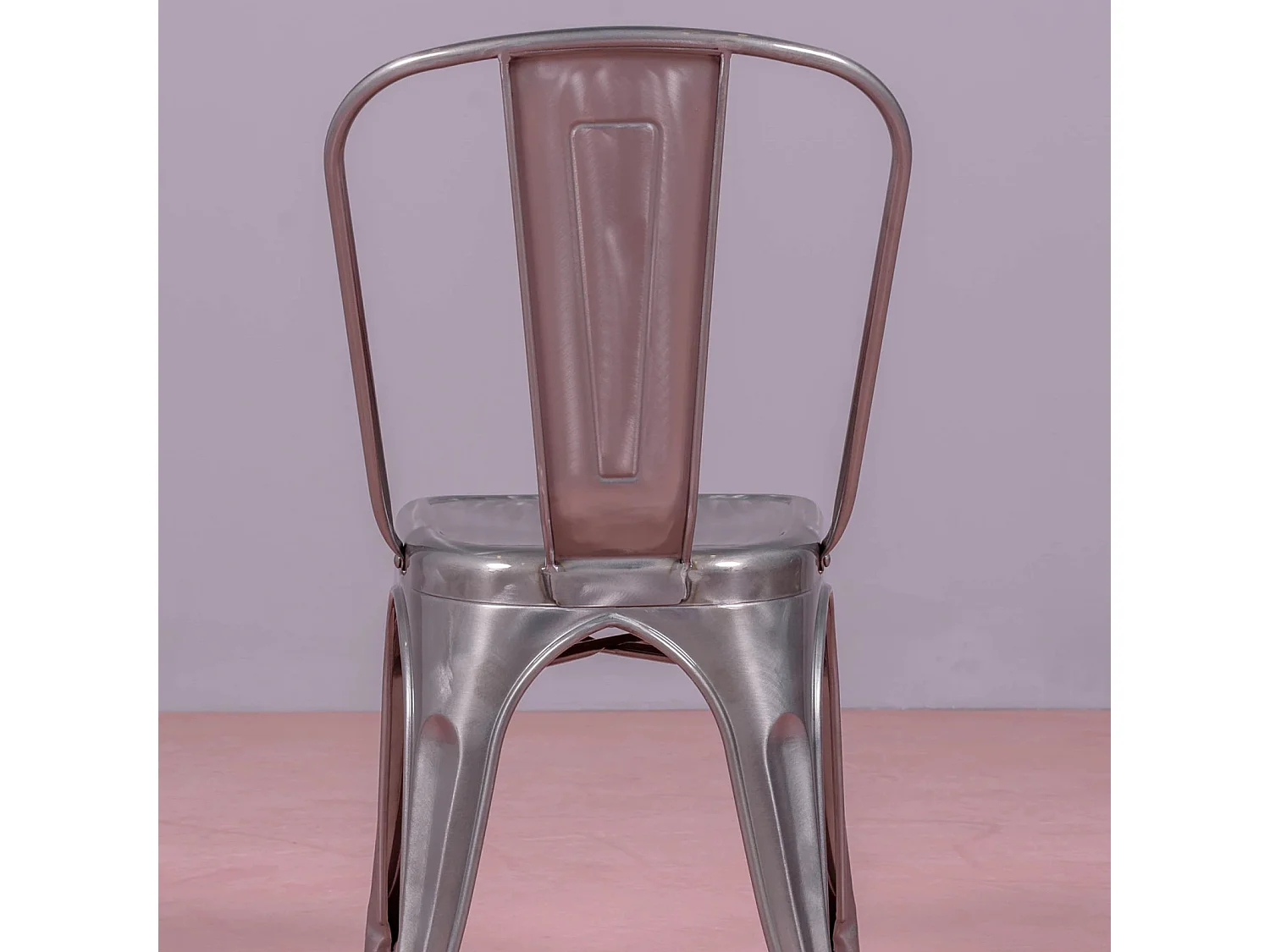 Industriële stoel in metallic staal - Bistro - Metaal