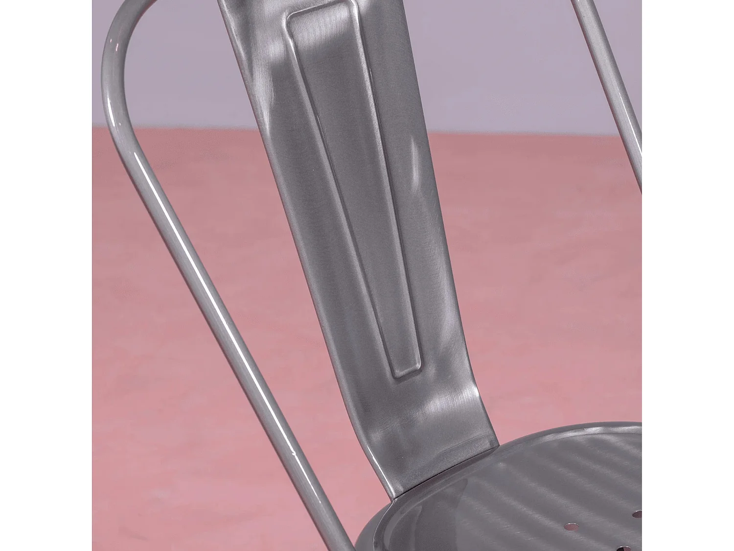 Industriële stoel in metallic staal - Bistro - Metaal