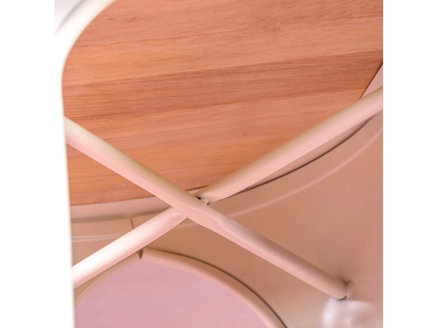 Chaise en métal avec assise en bois d'orme - Bistro - Blanc