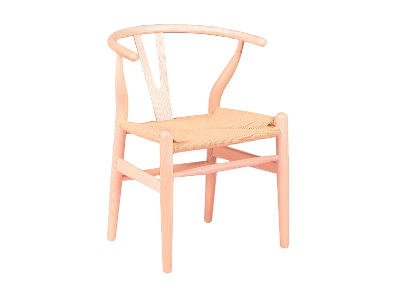 Chaise scandinave en bois de frêne naturel et corde écologique - Wish - Frêne naturel