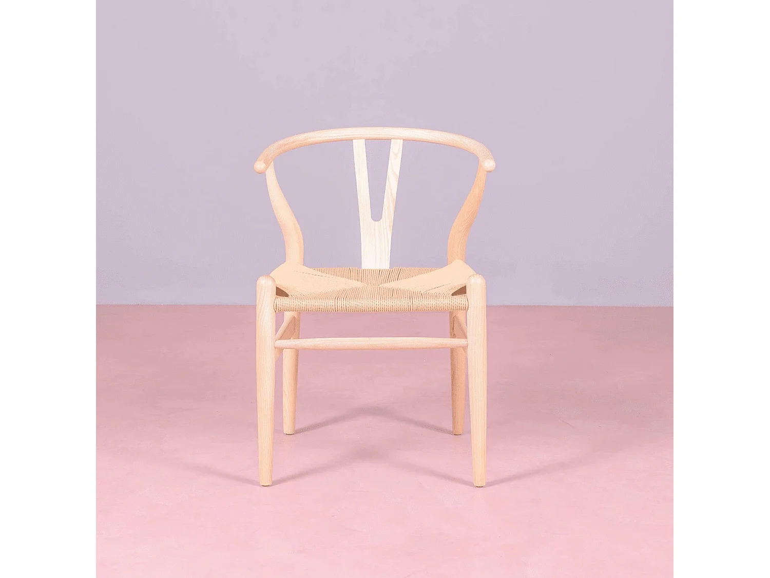 Scandinavische stoel van natuurlijk essenhout en ecologisch touw - Wish - Natuurlijke as