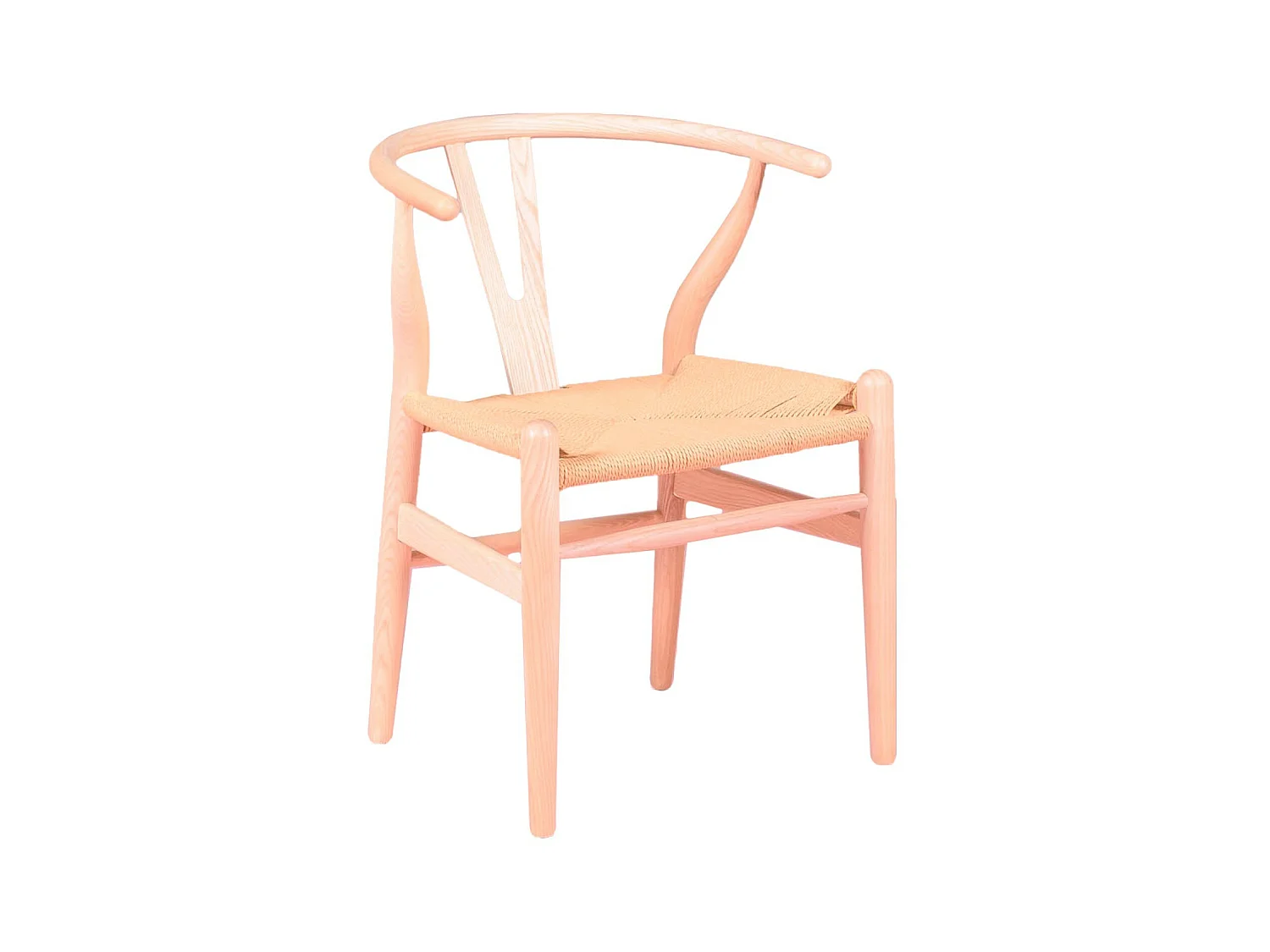 Chaise scandinave en bois de frêne naturel et corde écologique - Wish - Frêne naturel