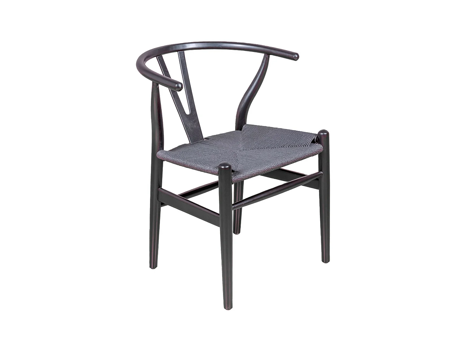 Chaise nordique en bois de hêtre naturel et corde écologique - Wish - Noir