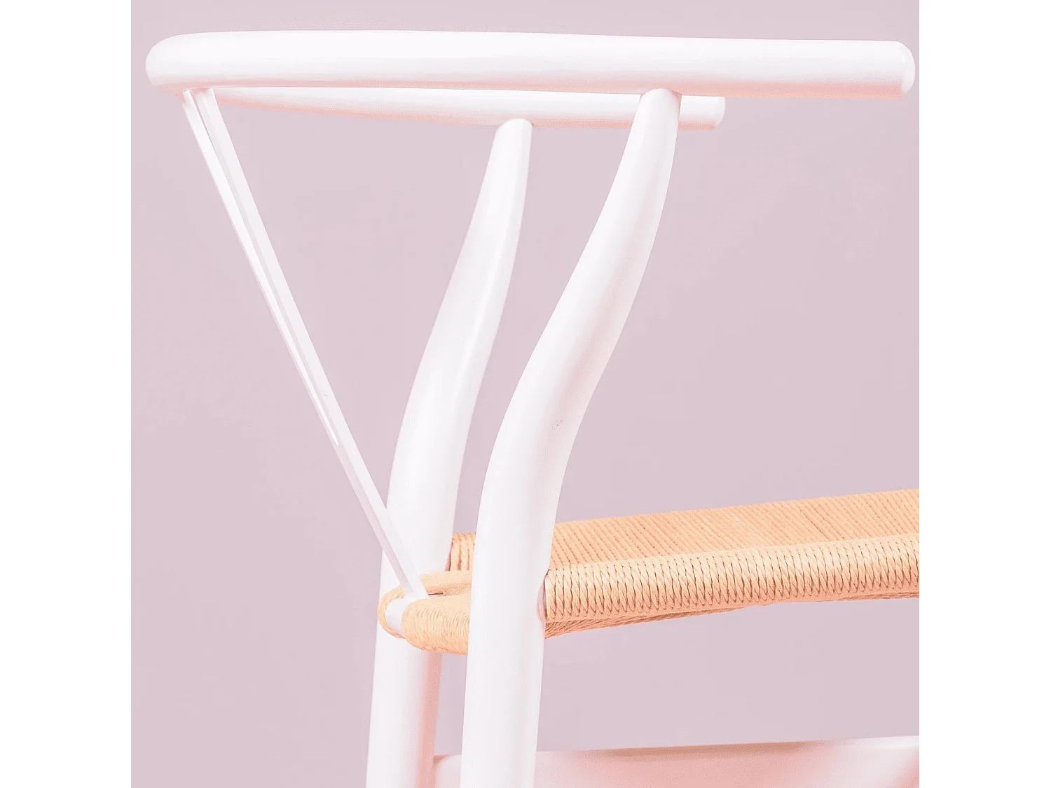 Chaise scandinave en bois de hêtre coloré et corde écologique - Wish - Blanc