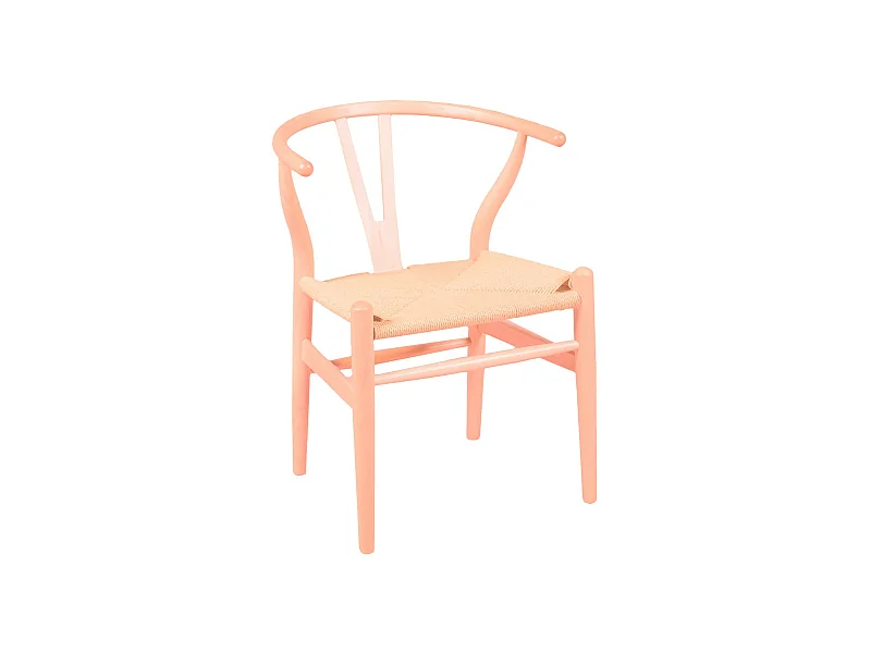 Sedia nordica in legno di faggio naturale e corda ecologica - Wish - Faggio naturale