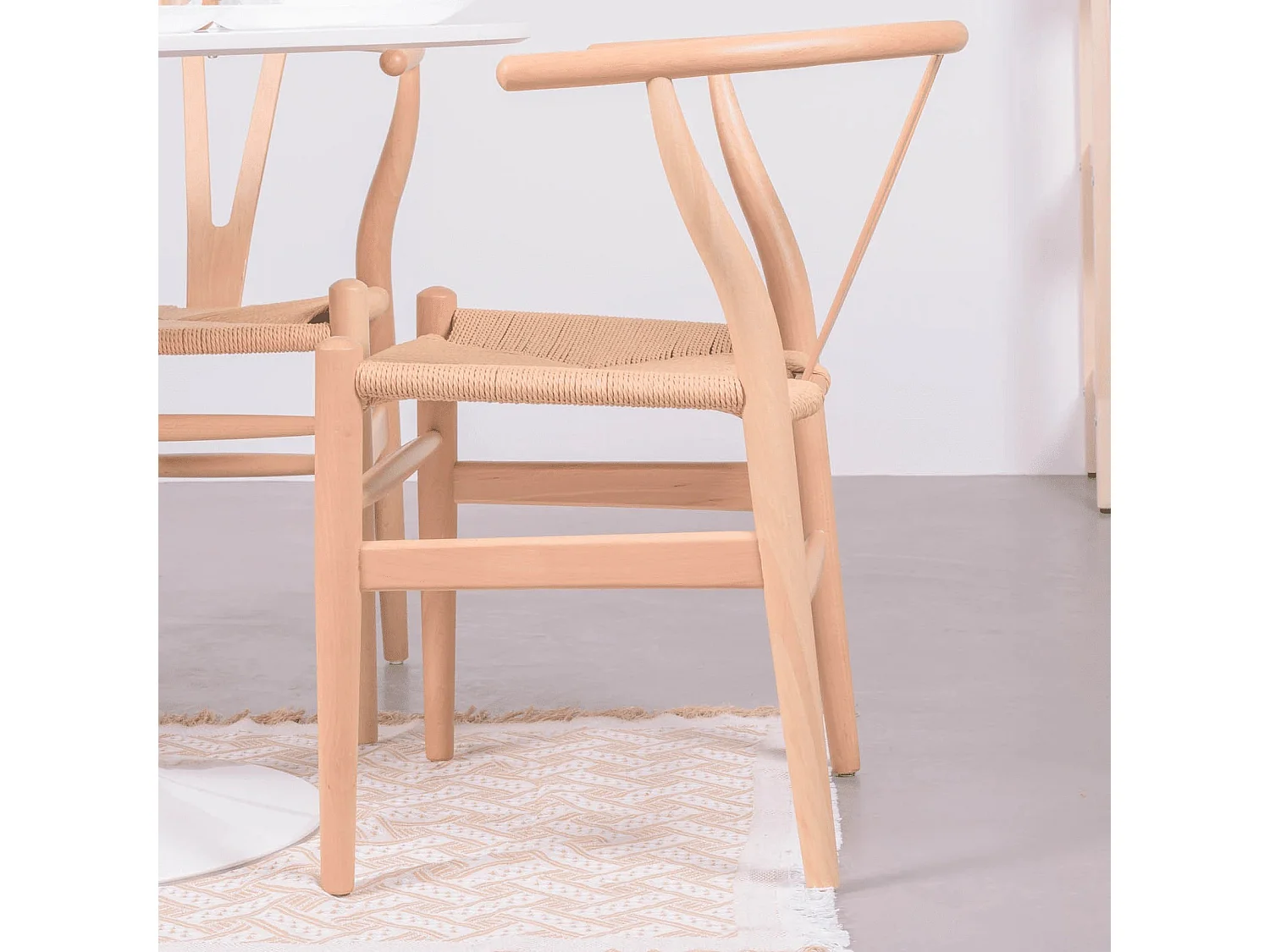 Silla nórdica en madera de haya natural y cuerda ecológica - Wish - Haya natural