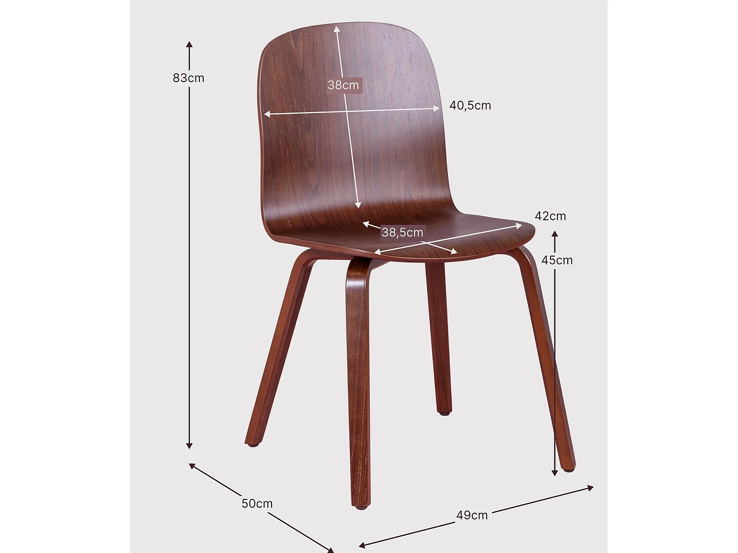 Skandinavischer Designstuhl aus Walnuss holz - Hut - Nussbaum