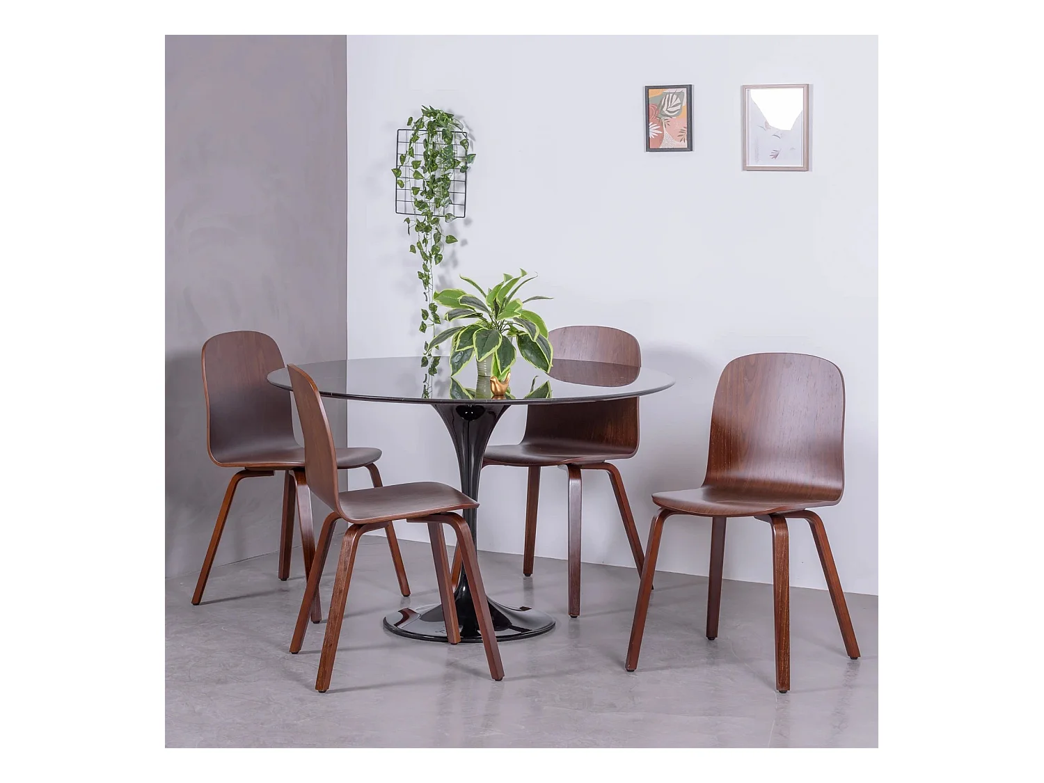 Chaise design scandinave en bois de noyer - Hut - Noyer