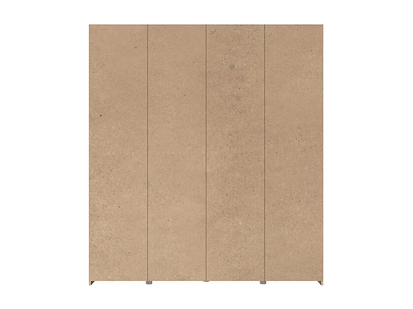 Armoire 2 portes coulissantes 5 tablettes béton gris miroir - JEIK