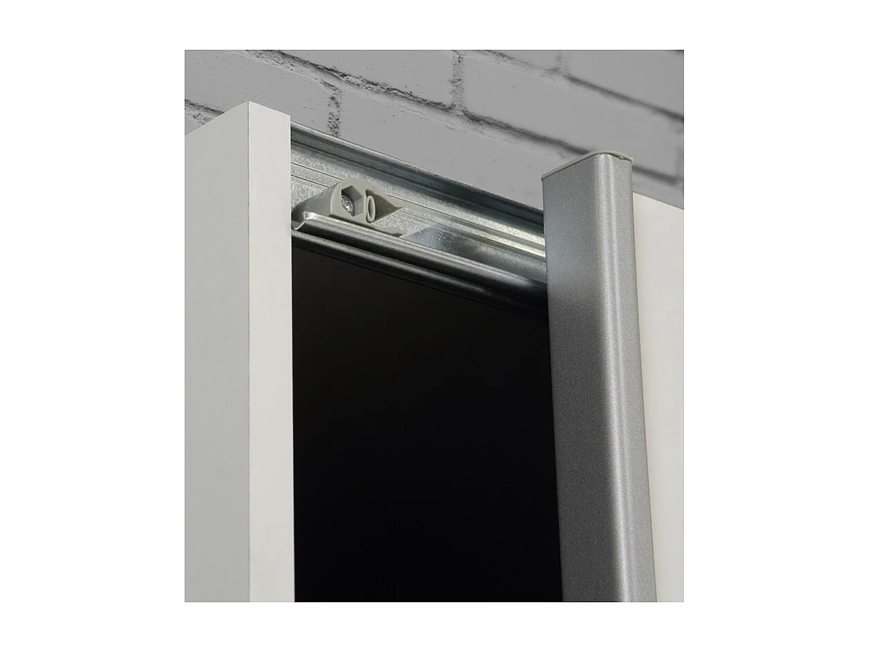 Armoire 2 portes coulissantes 5 tablettes blanc laqué miroir - JEIK