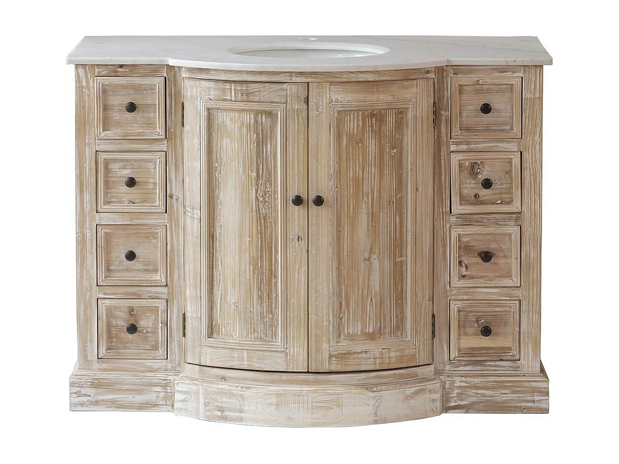 Meuble sous vasque en pin recyclé Octavie