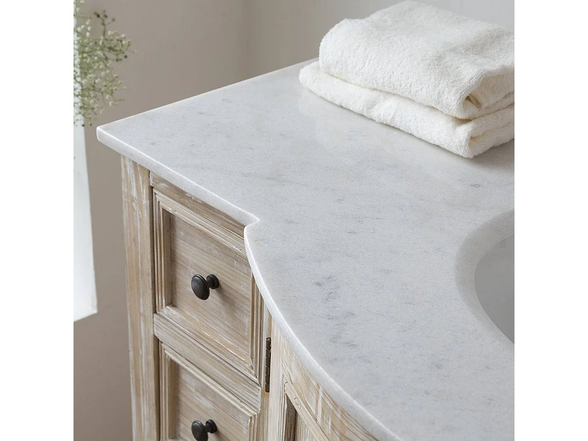 Meuble sous vasque en pin recyclé Octavie