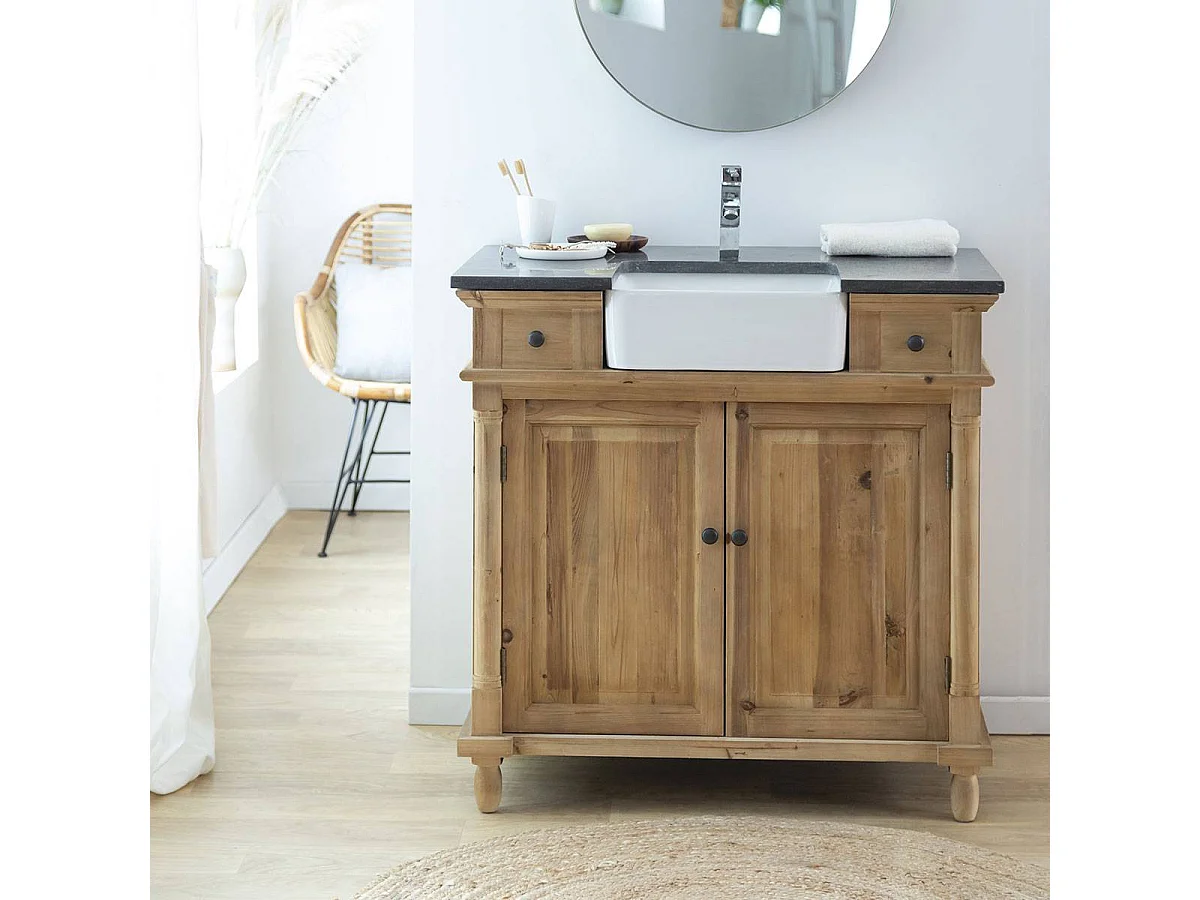 Meuble sous vasque en bois recyclé Paz