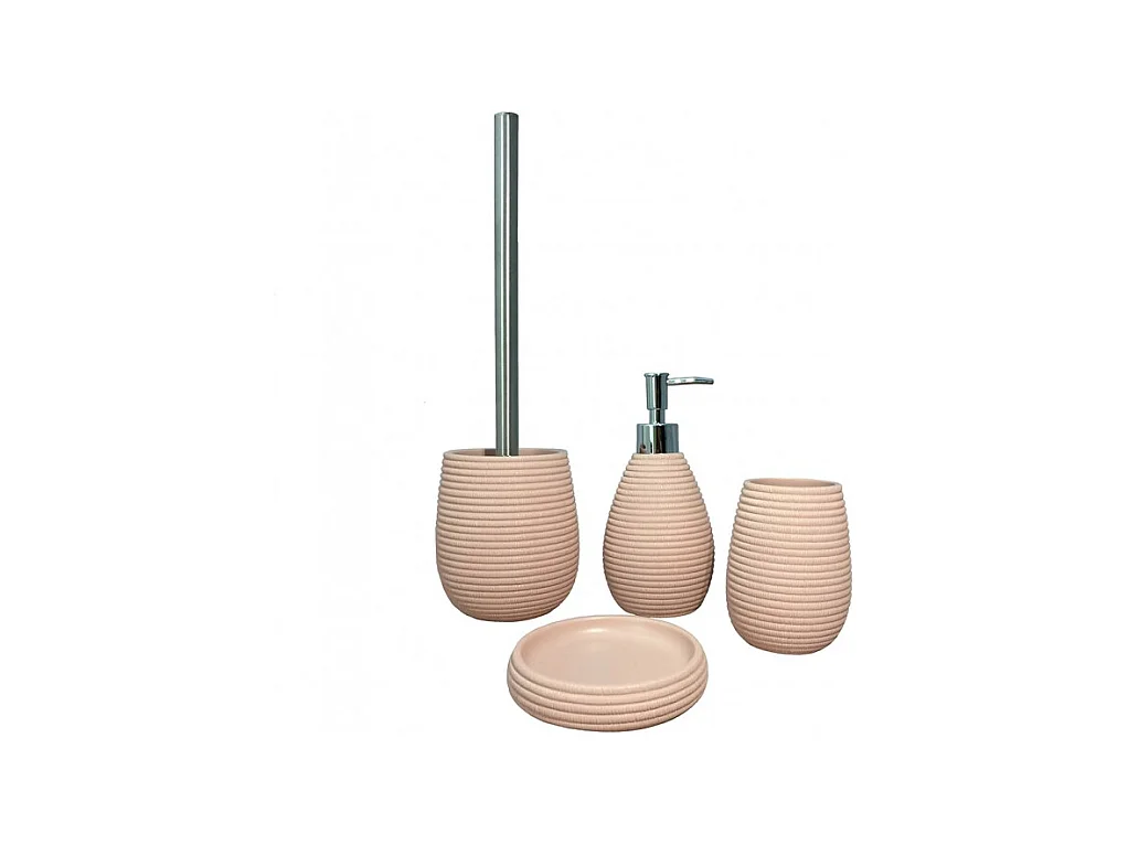 Set 4 accessoires salle de bain rose - SARA