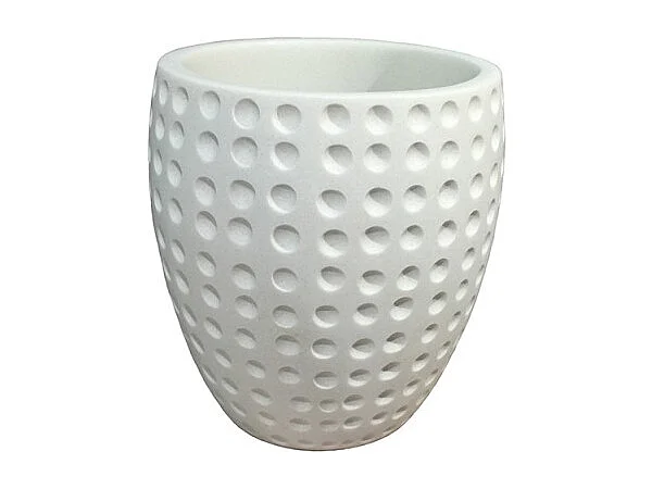 Set 3 accessoires salle de bain rond blanc - JULIA