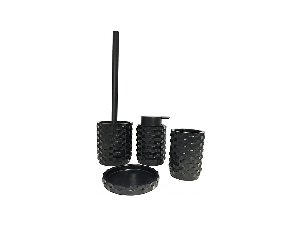 Set 4 accessoires salle de bain noir - WENDY