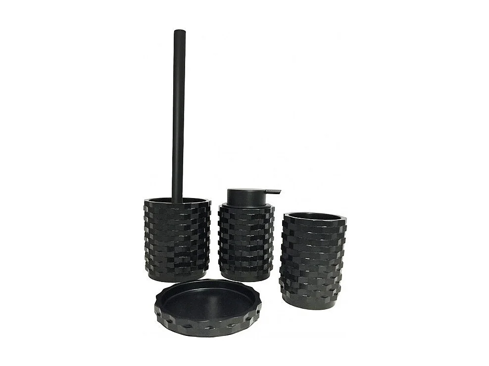 Set 4 accessoires salle de bain noir - WENDY