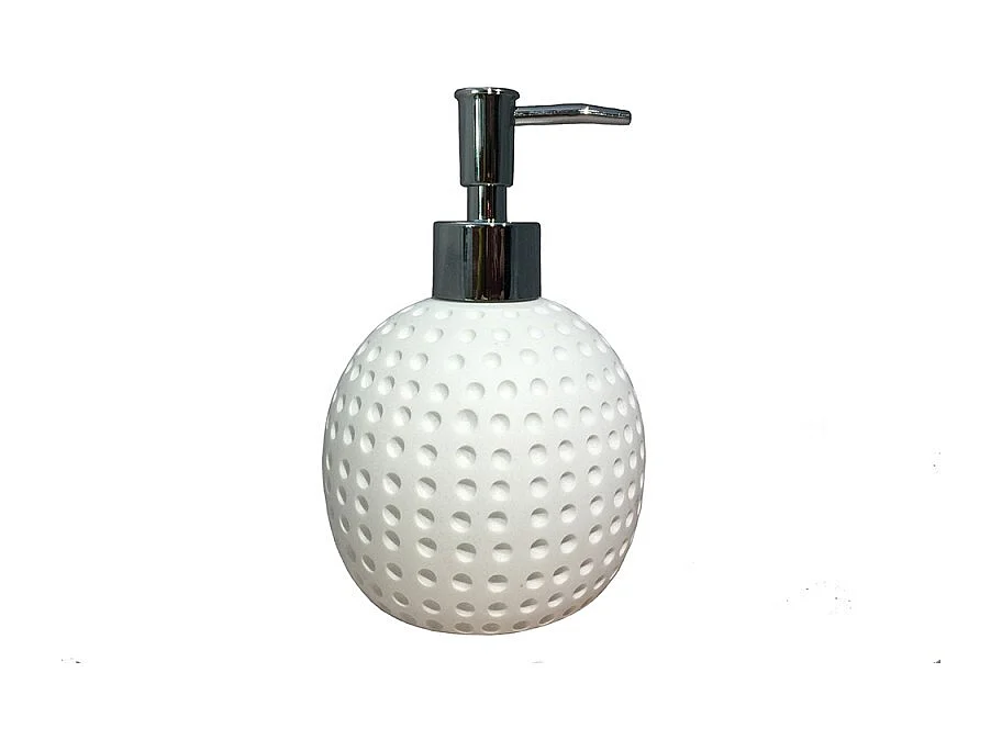 Set 4 accessoires salle de bain rond blanc - JULIA