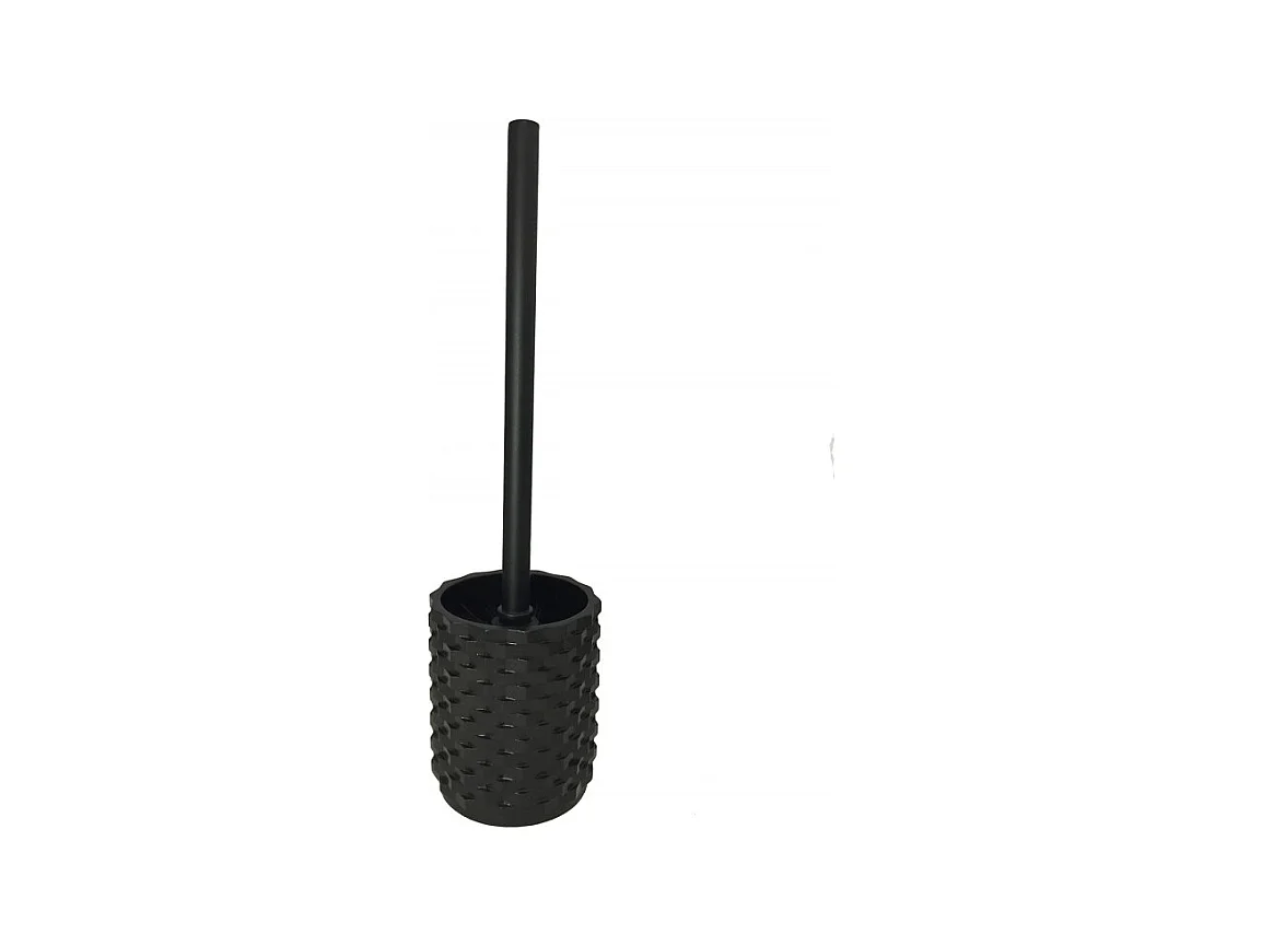 Brosse de toilette noire et tige en métal - WENDY