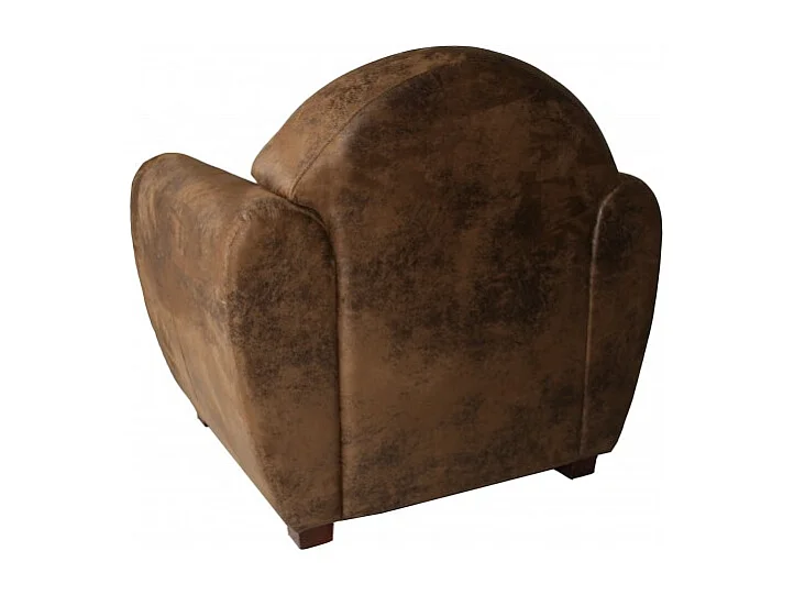 Fauteuil avec accoudoirs simili marron vieilli style club - CUBA