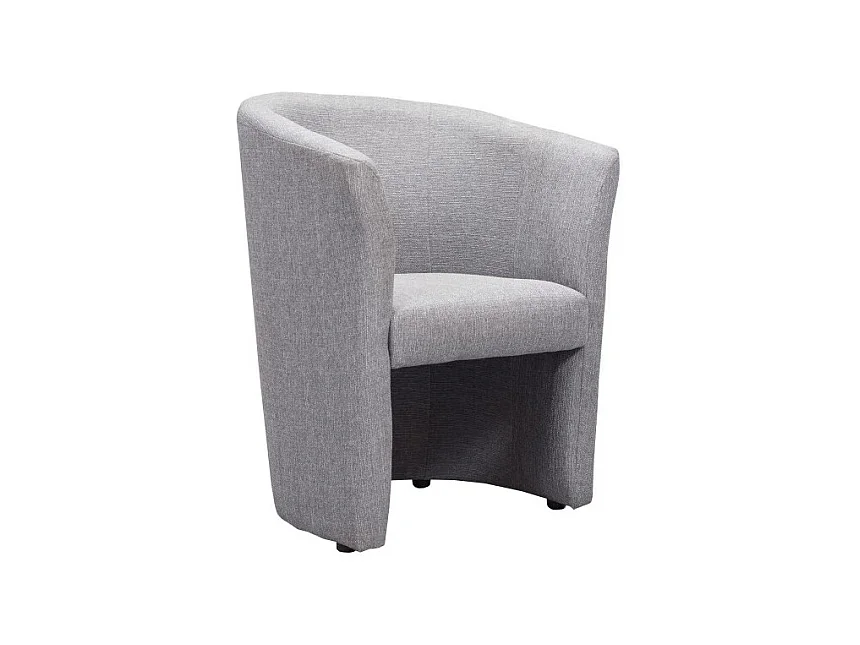 Fauteuil cabriolet arrondi en tissu gris design contemporain - CABRI