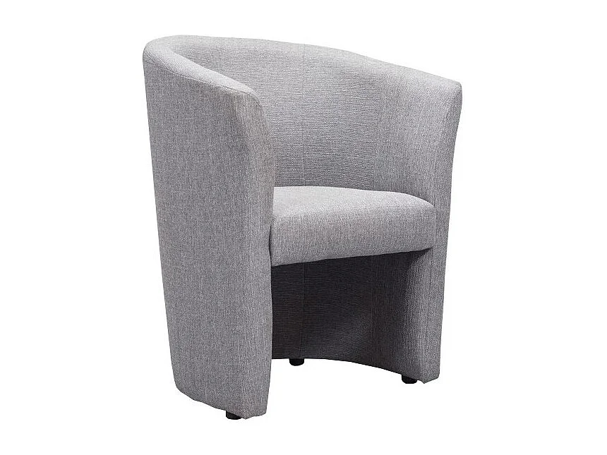 Fauteuil cabriolet arrondi en tissu gris design contemporain - CABRI