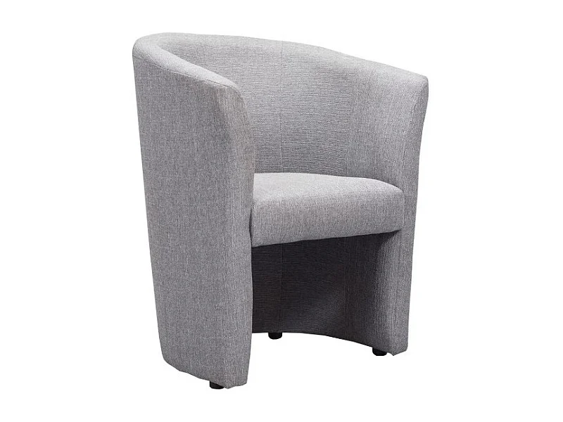 Fauteuil cabriolet arrondi en tissu gris design contemporain - CABRI