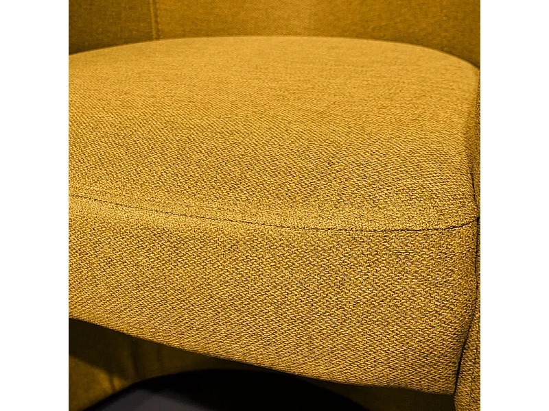 Fauteuil cabriolet en tissu jaune moutarde design contemporain - CABRI