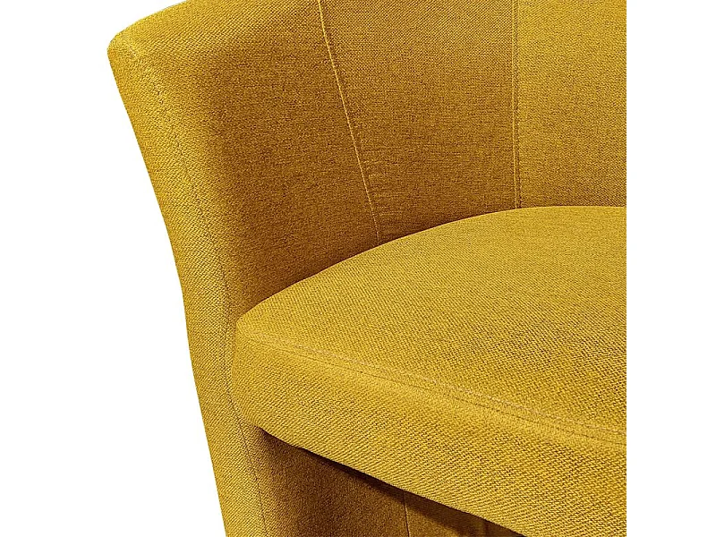 Fauteuil cabriolet en tissu jaune moutarde design contemporain - CABRI