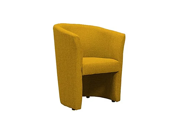 Fauteuil cabriolet en tissu jaune moutarde design contemporain - CABRI
