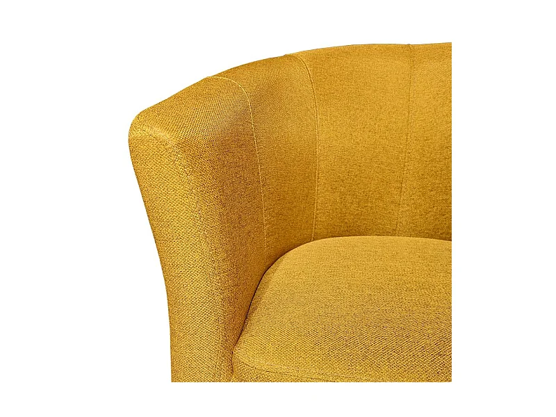 Fauteuil cabriolet en tissu jaune moutarde design contemporain - CABRI