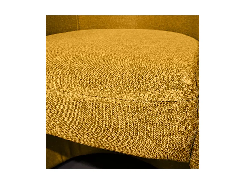 Fauteuil cabriolet en tissu jaune moutarde design contemporain - CABRI