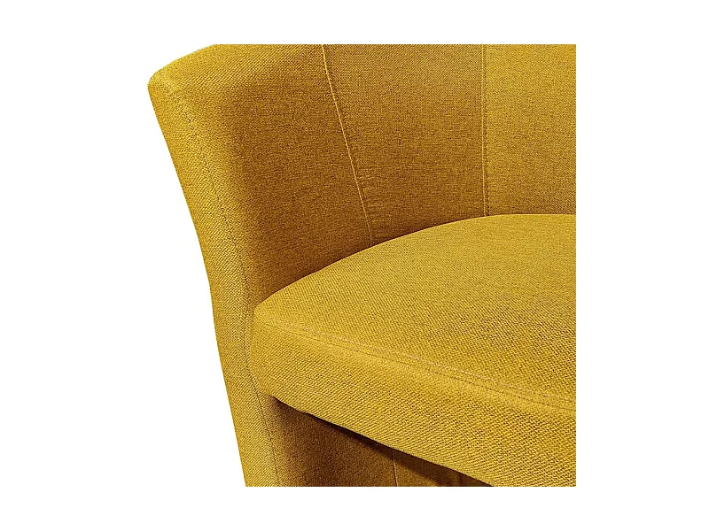 Fauteuil cabriolet en tissu jaune moutarde design contemporain - CABRI