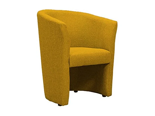 Fauteuil cabriolet en tissu jaune moutarde design contemporain - CABRI