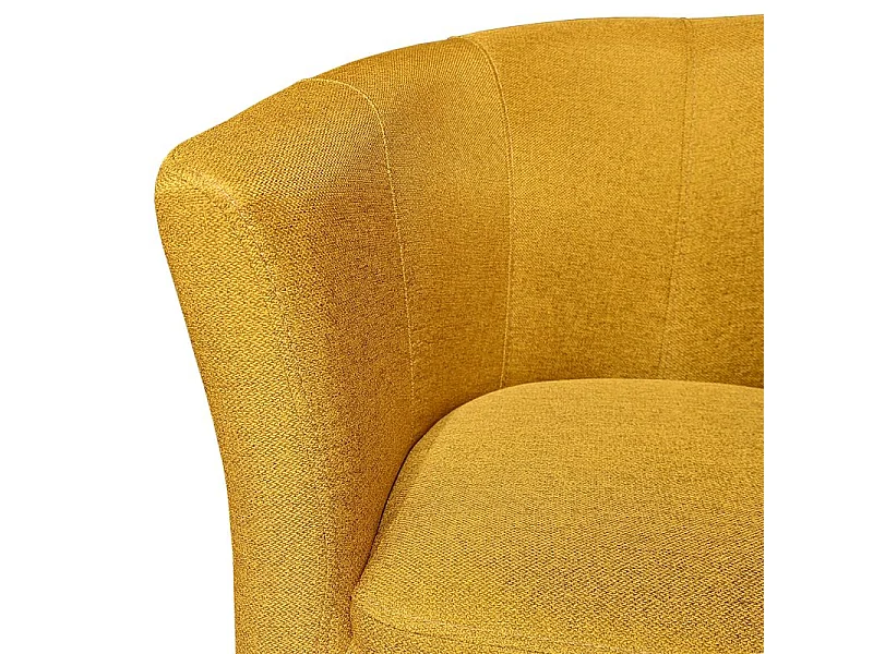 Fauteuil cabriolet en tissu jaune moutarde design contemporain - CABRI