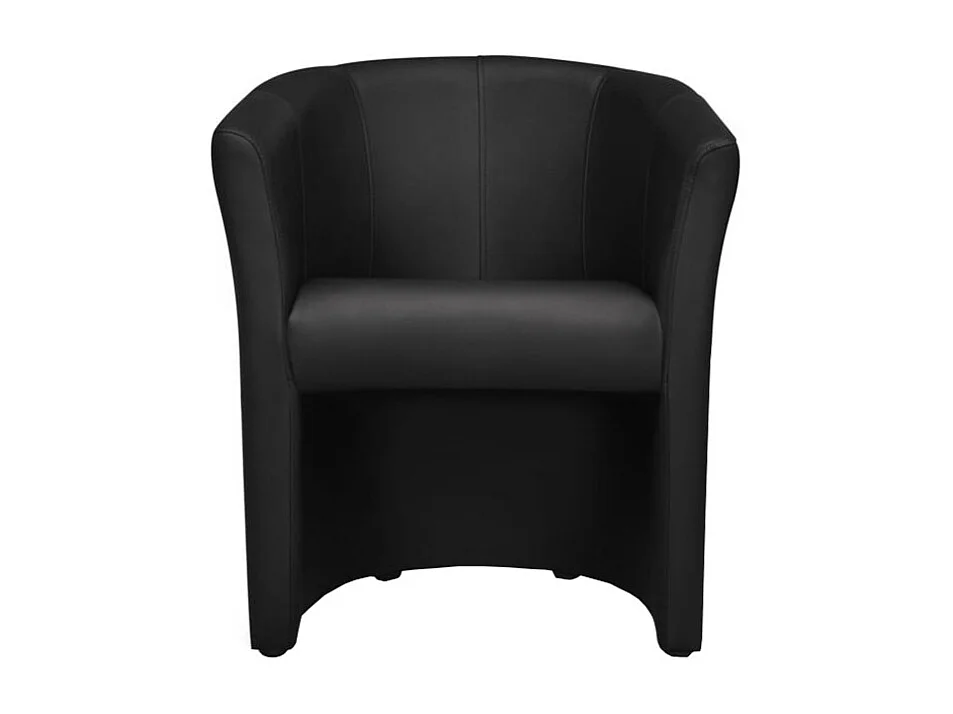 Fauteuil cabriolet arrondi en simili noir design contemporain - CABRI