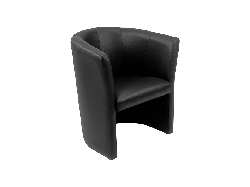 Fauteuil cabriolet arrondi en simili noir design contemporain - CABRI
