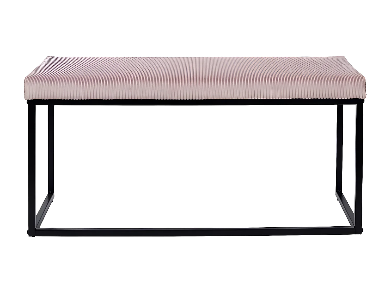 ALESSIA - Banc avec Assise Velours Côtelé Rose