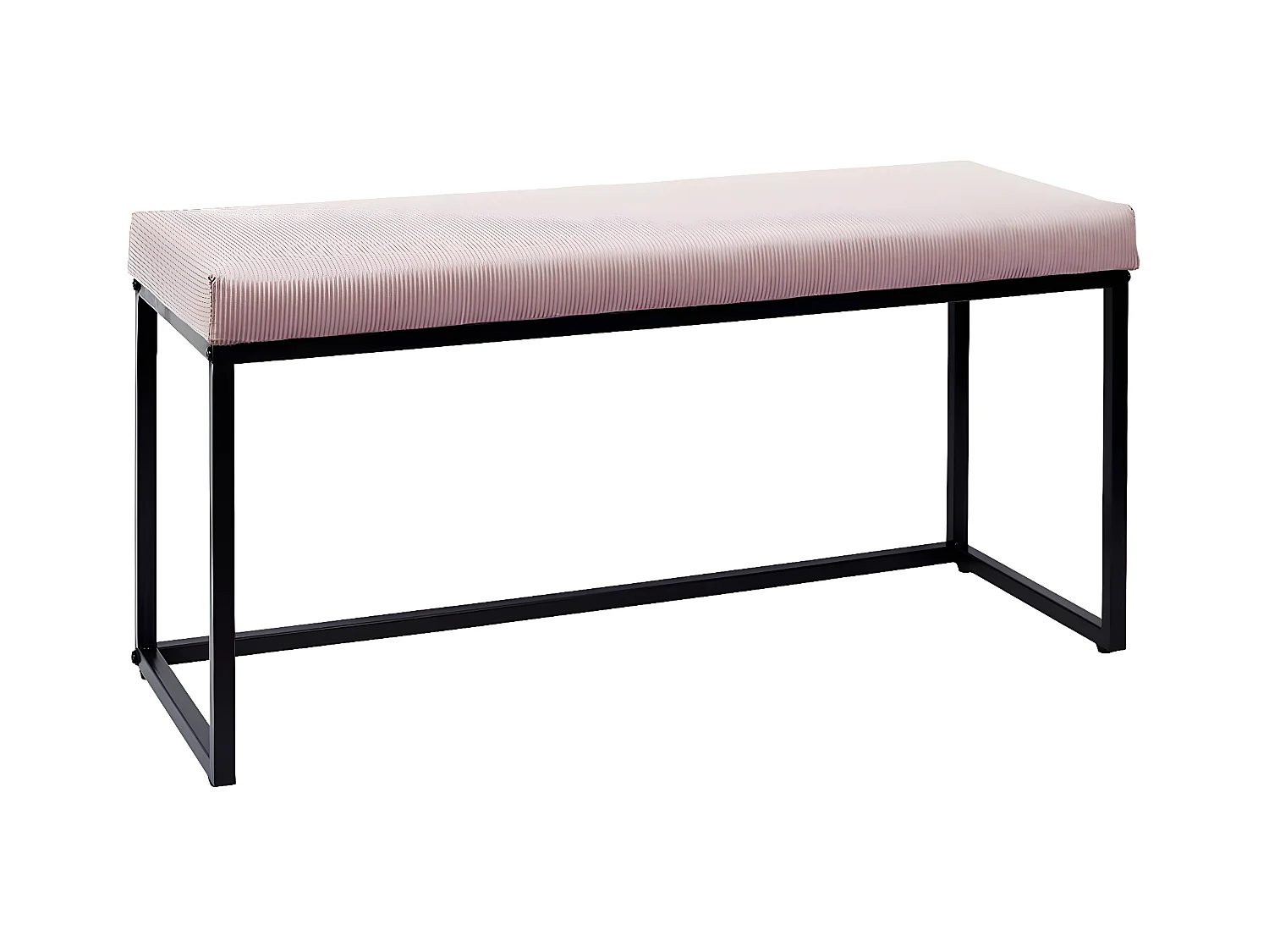 ALESSIA - Banc avec Assise Velours Côtelé Rose