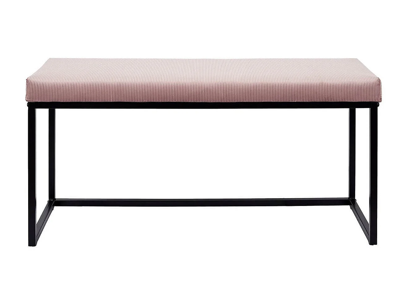 ALESSIA - Banc avec Assise Velours Côtelé Rose